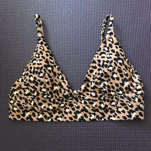 Aerie leopard print triangle bikini top
